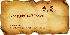 Vargyas Róbert névjegykártya