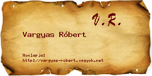 Vargyas Róbert névjegykártya