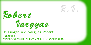 robert vargyas business card